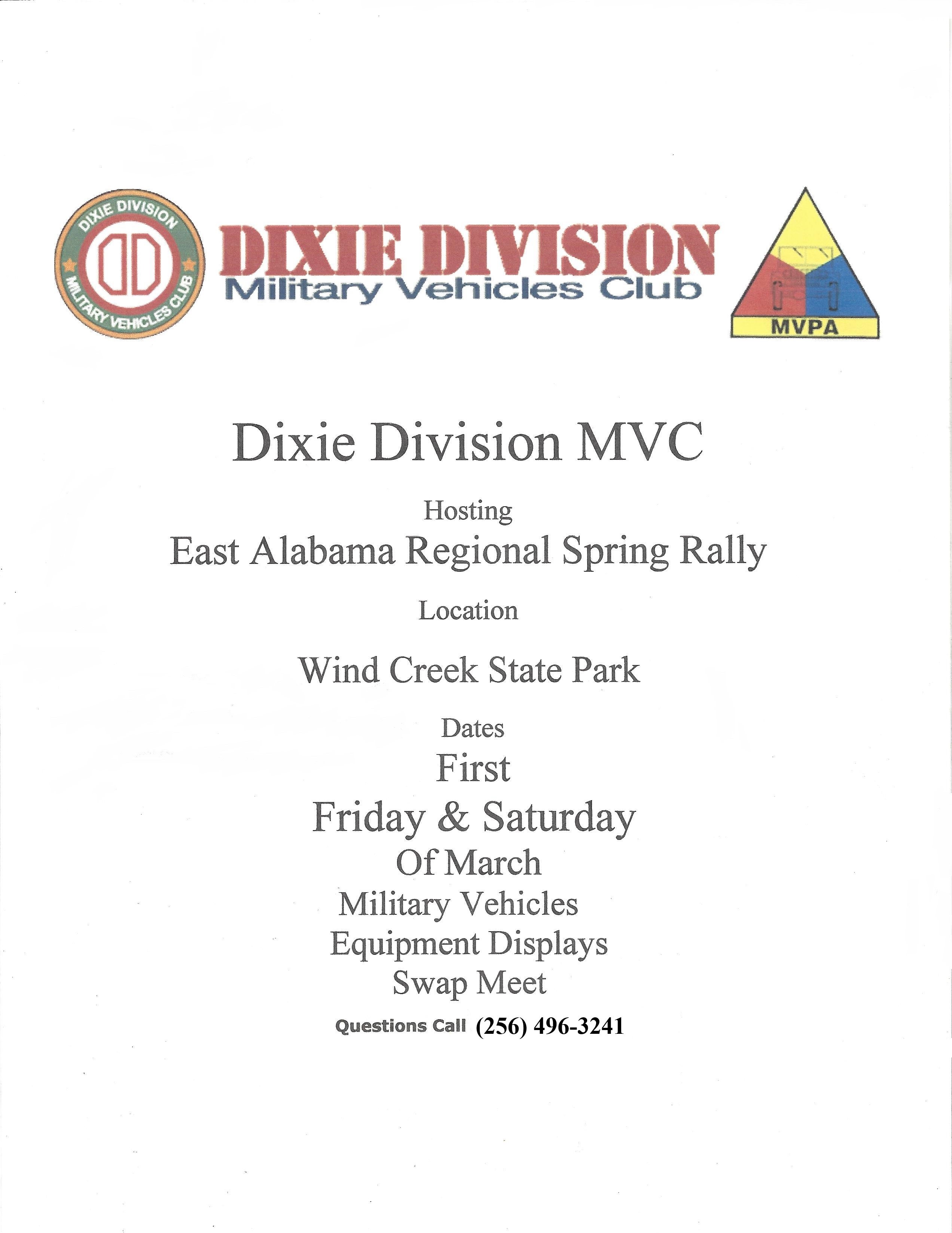 Dixie Divisions Military Vehicles Club Spring Rally