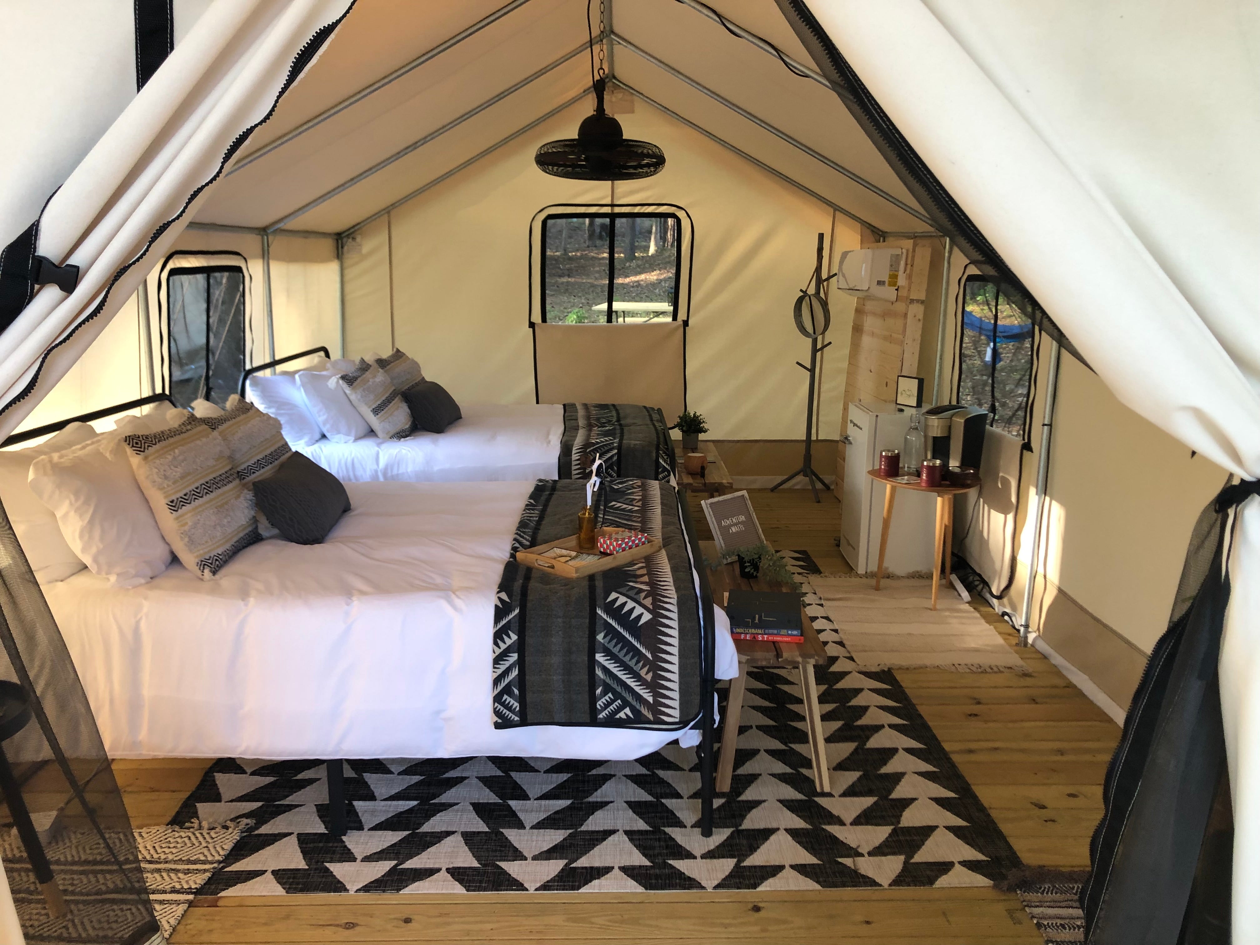 Glamping in cheap a tent