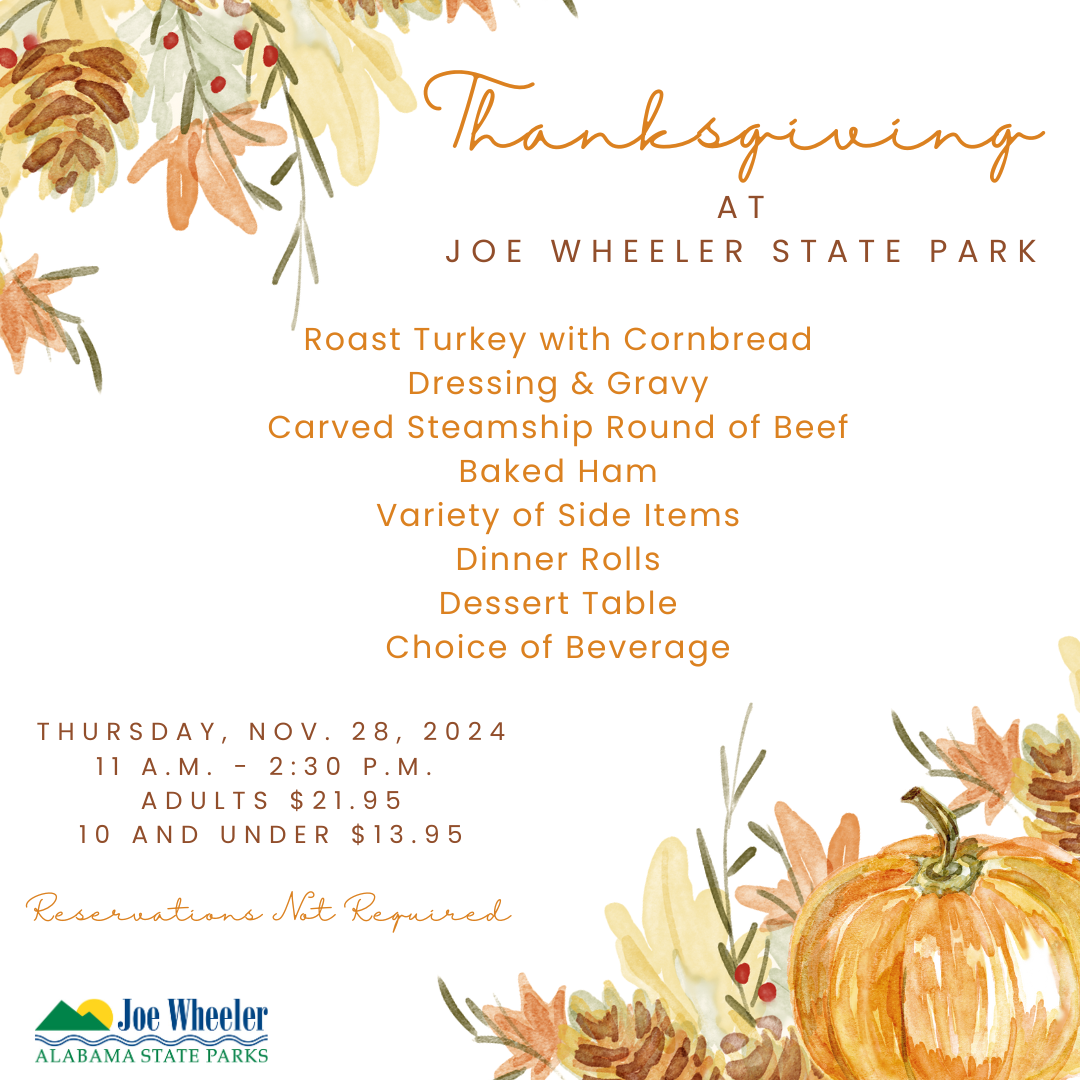 Joe Wheeler State Park 2024 Thanksgiving Menu