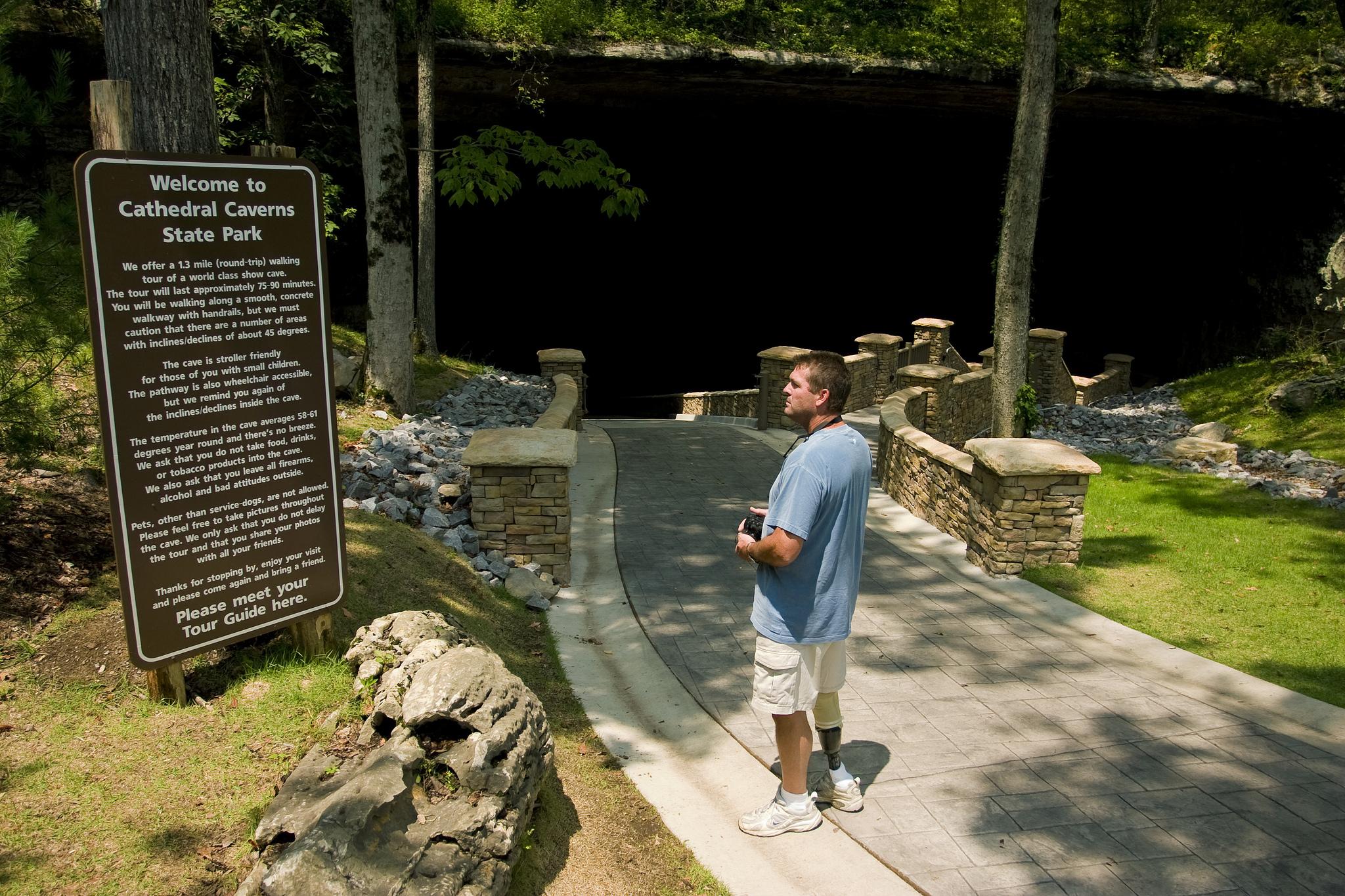Cathedral Caverns State Park Sign