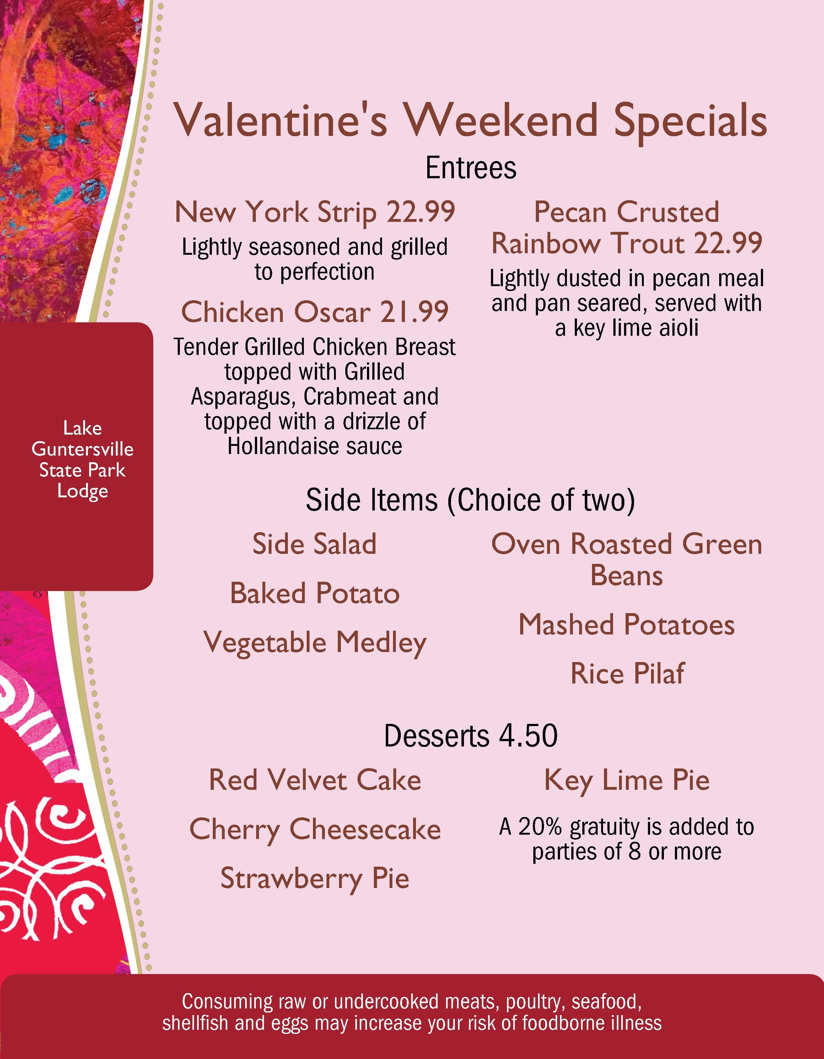 Valentine s Weekend Specials Alapark